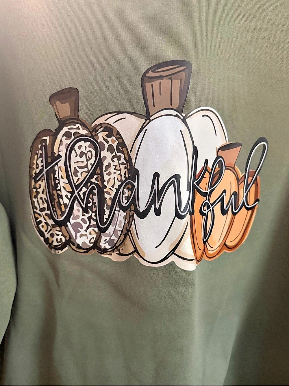 Pumpkin Graphic Sweatshirt in Green Like New